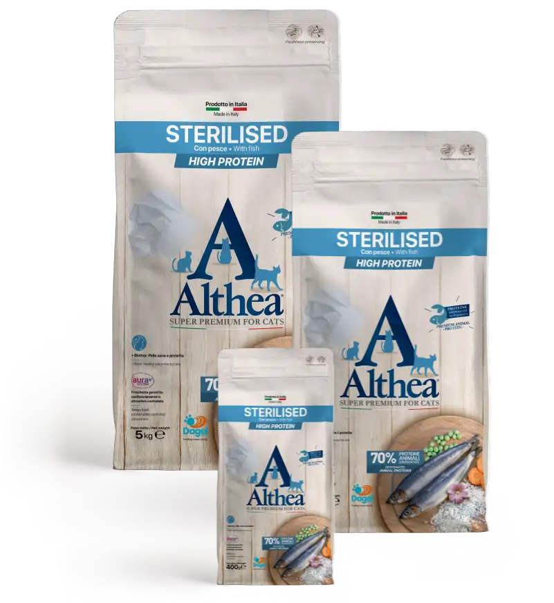 althea-super-premium-gatto-adulto-sterilised-con-pesce-e-riso-piselli-carote-high-protein